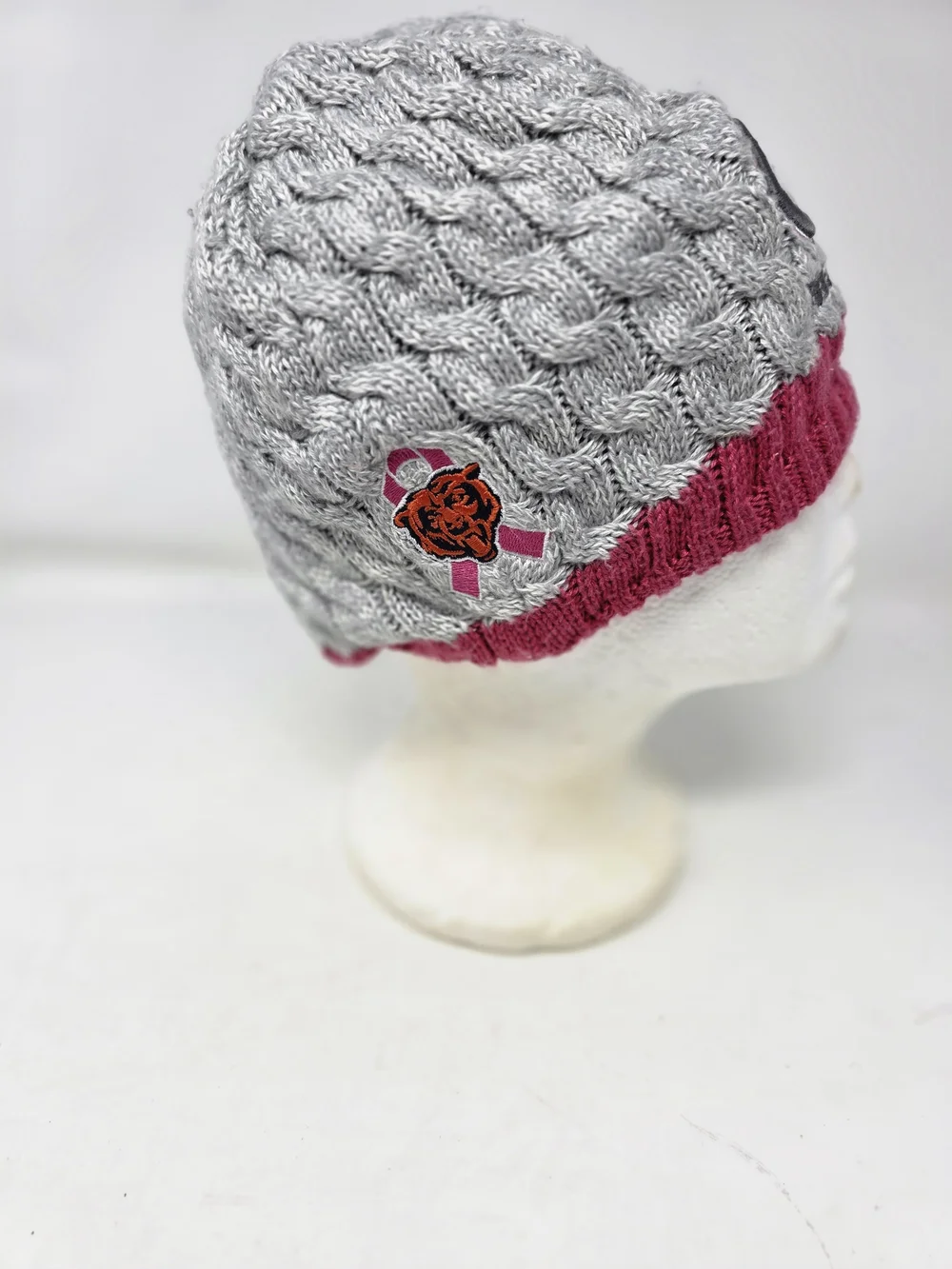 New Era Chicago Bears Beanie Knit Hat Womens Pink Ribbon Breast Cancer NFL